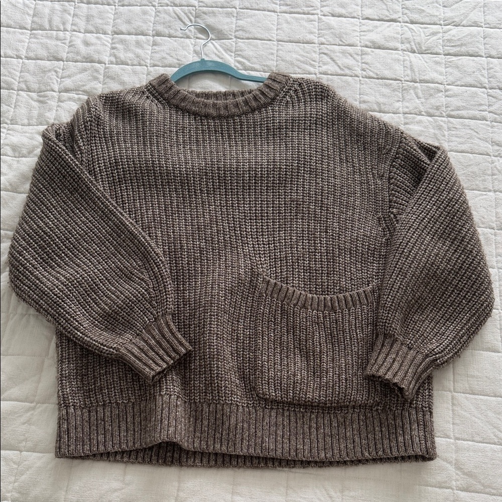 & Other Stories Brown Knit Crew Neck Sweater
